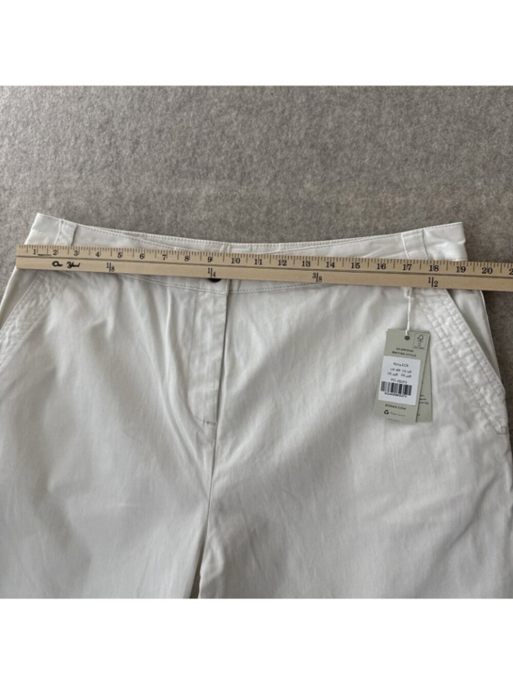 Boden Classic Chino Pant Slim Ankle Length Ecru Womens 14 New - Picture 6 of 16
